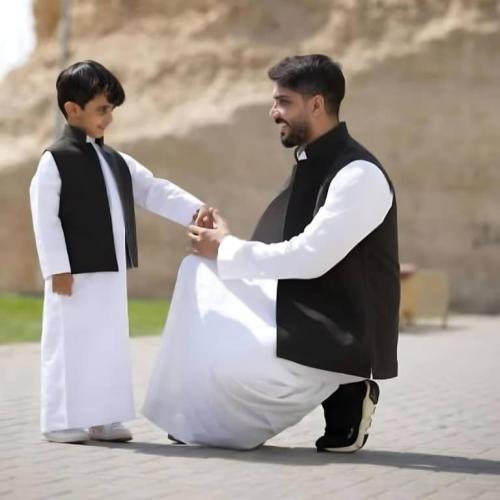 Men's Double Face Wool Sediry - Black & Gray - سدي...