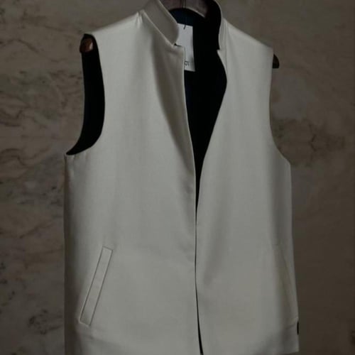 Men's Double-Faced Vest - Blue & Off White سديري ر...