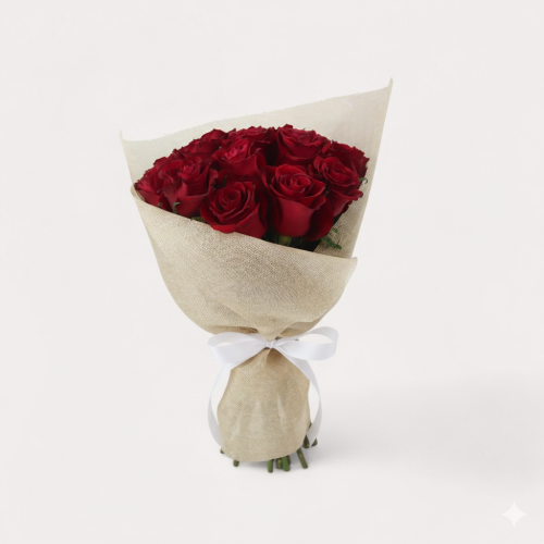 باقة حبنا بتغليف خيش