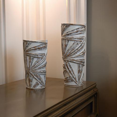 طقم فازات لون ابيض نحاسي