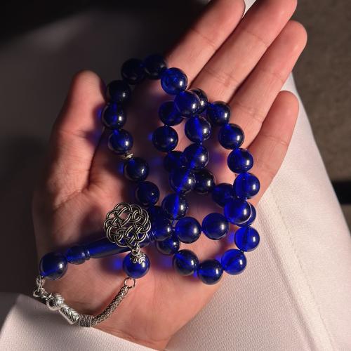 Blue beaded prayer bead bracelet