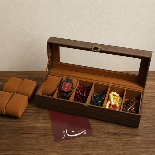 Luxurious wooden box for prayer beads and watches