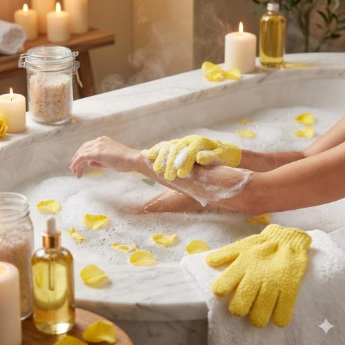 Bathing loofah for exfoliating the body from Rexo
