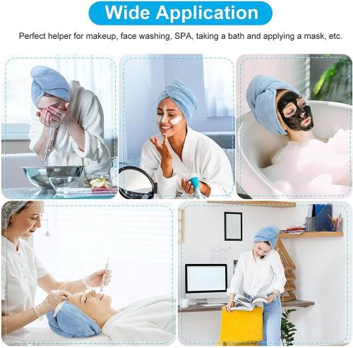Microfiber hair towel for quick drying and soft texture to protect hair after showering
