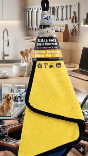 Microfiber drying towels 3 pieces for car, home, kitchen, and cleaning glass windows 30 * 40