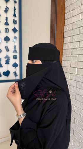 نقاب وسط مايل اسلامي(مشبك)