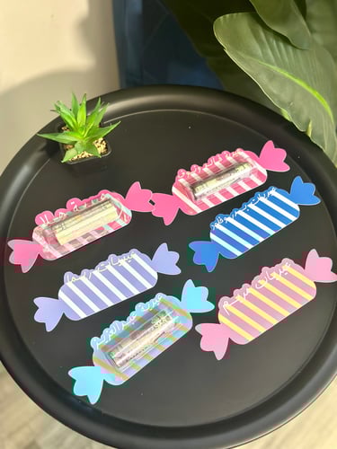 12 كرت على شكل حلوى مع مغلف بلاستيك