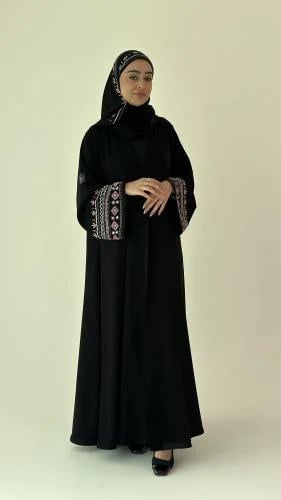 عباية كريب تطريز رمشة 0015