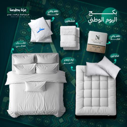 بكج اليوم الوطني (طقم واقي مرتبة + 2 مخدة + لباد 2...