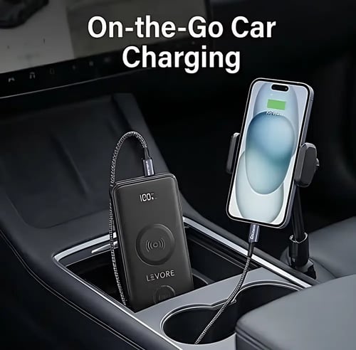 بطارية 10000 امبير اسود Levore