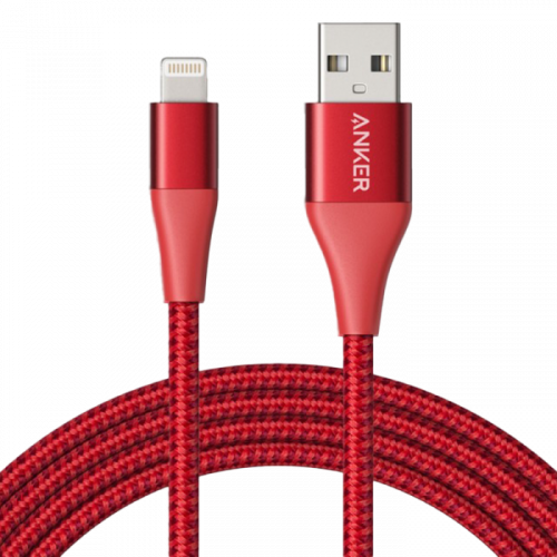 كيبل ايفون بلس 2 احمر ANKER 1.8m