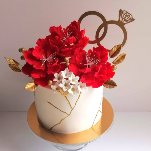 red flowers cake