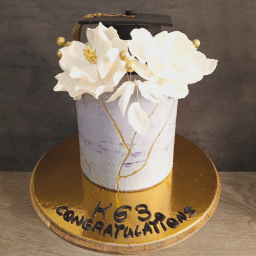 purple graduation cake