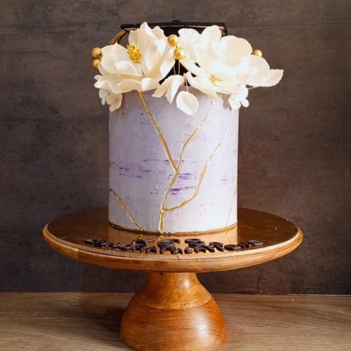 purple graduation cake