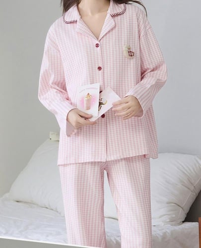 طقم بيجاما من قطن نقي/ size PLUS