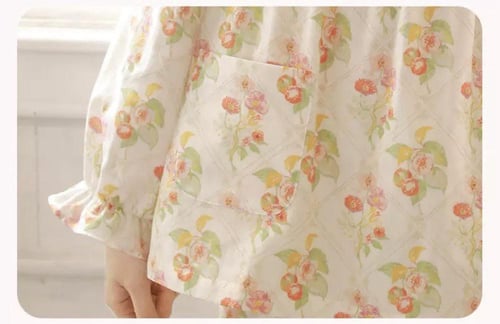 بيجاما زهور قطن 100% تسمح للبشرة بالتنفس