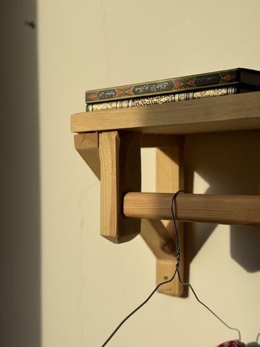 رف خشبي بقاعده للتعليق #44