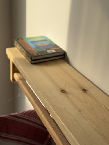 رف خشبي بقاعده للتعليق #44