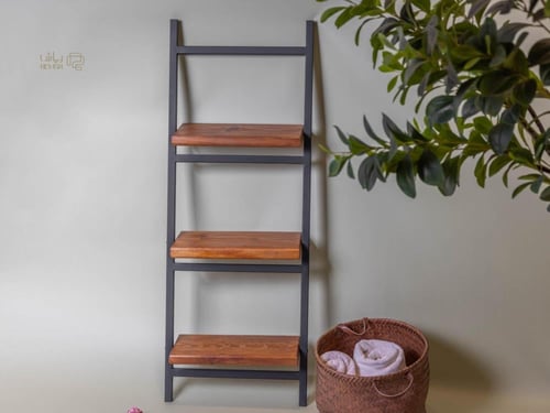 ثلاثة رفوف خشب طبيعي#12