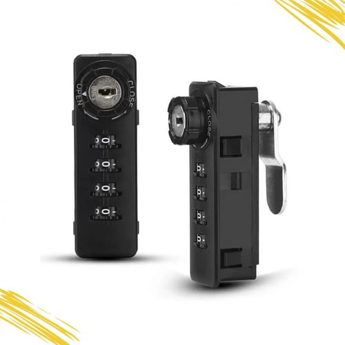 قفل ميكانيكي أسود بأرقام و مفتاح للنوادي D3