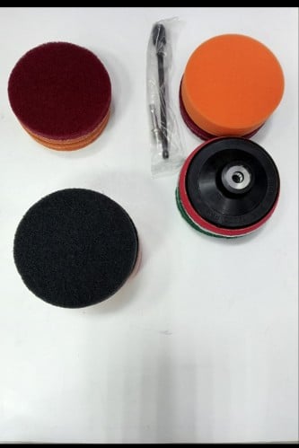 طقم صنفرة دريل مع اسفنج تلميع من كيوت كار