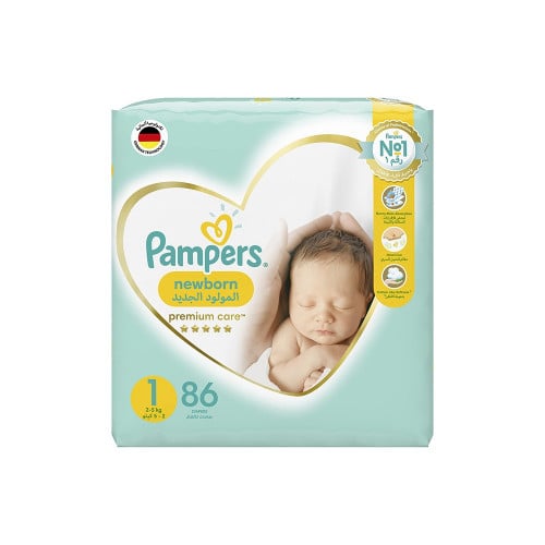 PAMPERS PREMIUM 1 JUMBO 86 | بامبرز بريميوم حفاضات...