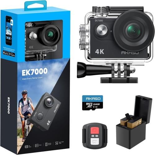 اكاسو كاميرا اكشن EK7000 4K30FPS 20MP مع بطاقة ذاك...