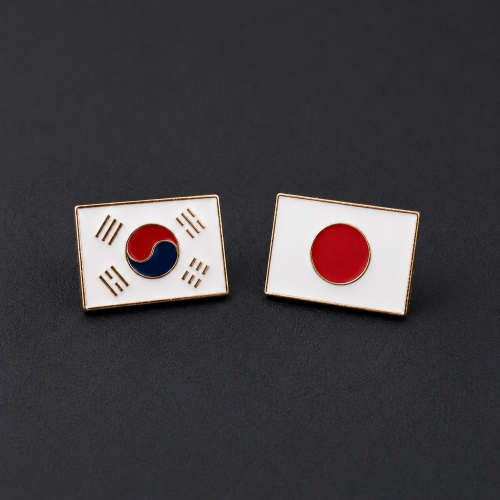 بروشات علم كوريا واليابان Korea & Japan Brooches