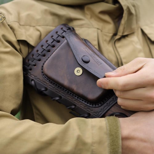 خدة جلد بني مع جيب توربون LP00291