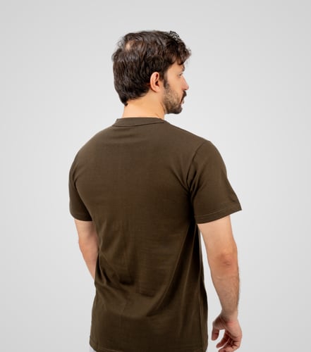 فنيلة داخلية رجالية قطن دائري لون بني غامق ( من شا...