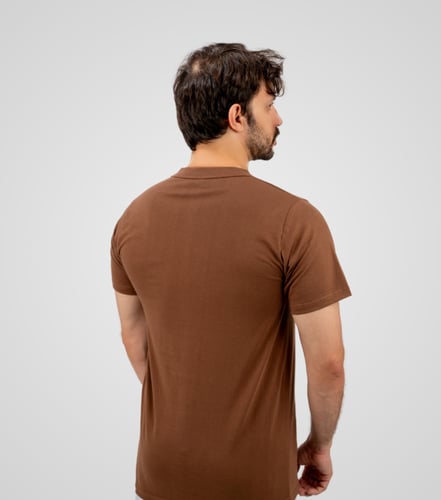 فنيلة داخلية رجالية قطن دائري لون بني فاتح ( من شا...