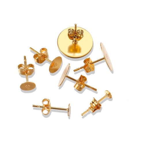 829 - اقراط لأعمال الريزن - لون ذهبي ( 10 ) قطع مز...