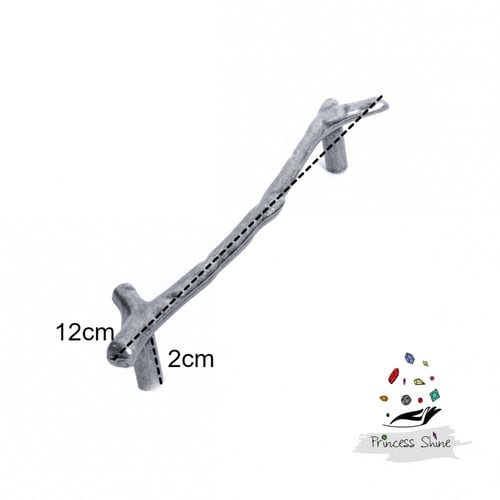 702 - مقبض فرع شجرة وسط فضي ( قطعتين)