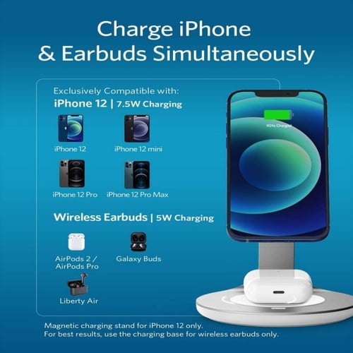 شاحن أنكر باور ويف المغناطيسي 2 في 1 اللاسلكي