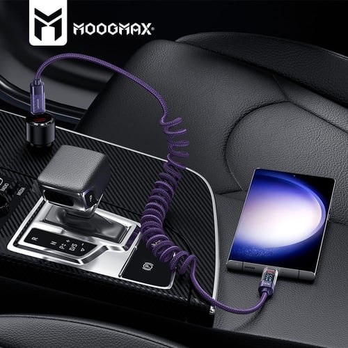 كبيل شحن حلزوني type C تايب سي بشاشة رقمية بقوة 60...