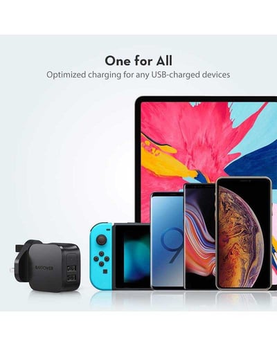 راف باور شاحن جداري برايم بمنفذين USB وبقوة 17 واط