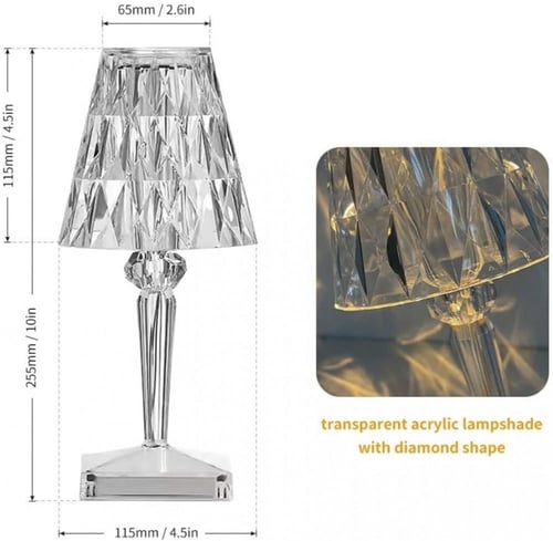مصباح طاولة LED كريستال من الاكريليك