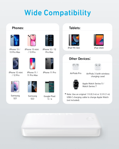 بطارية انكر 335 باوركور بقوة 20 واط بسعة 20000 ملي...