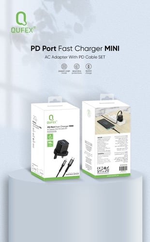 شاحن جداري PD مع كيبل آيفون قماشي