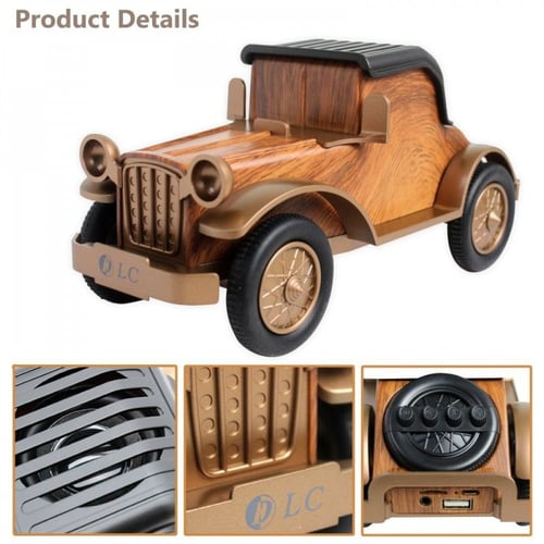 مكبر صوت كلاسيكي على شكل سيارة بتقنية البلوتوث - ب...