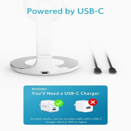 شاحن أنكر باور ويف المغناطيسي 2 في 1 اللاسلكي