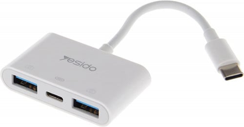 محول YESIDO GS17 Type-C إلى USB مع منفذ شحن سريع