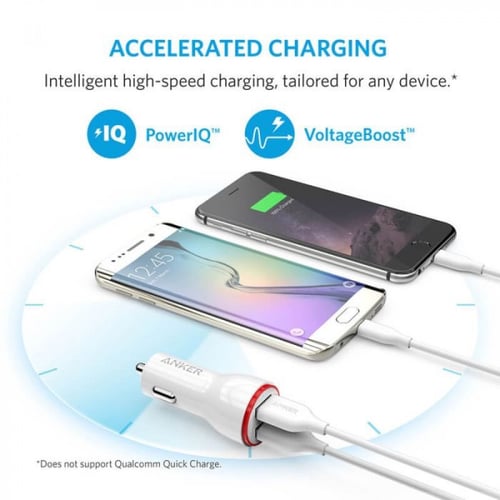 شاحن سيارة انكر باوردرايف بمنفذين USB