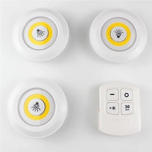 3 مصابيح LED سبوت ، تثبت بلاصق ، تعمل بريموت وتحكم...