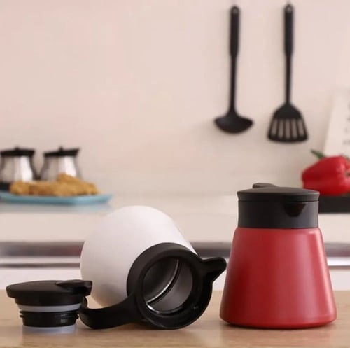 ترمس للقهوة حافظ للحرارة مزود بكوبين اضافية