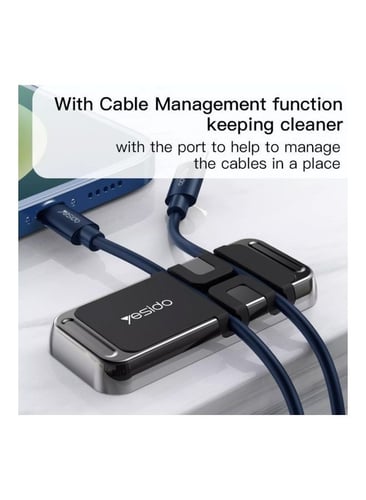 هولدر مغناطيسي للهاتف مع منظم كابلات أسود