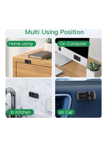 هولدر مغناطيسي للهاتف مع منظم كابلات أسود