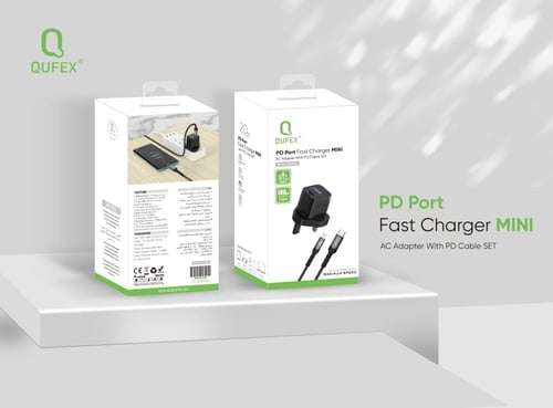 شاحن جداري PD مع كيبل آيفون قماشي