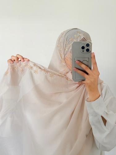 طرحة ولاء ليزر لون بيج