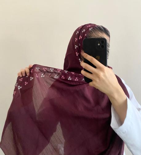 طرحة تالا - لينن - لون عودي